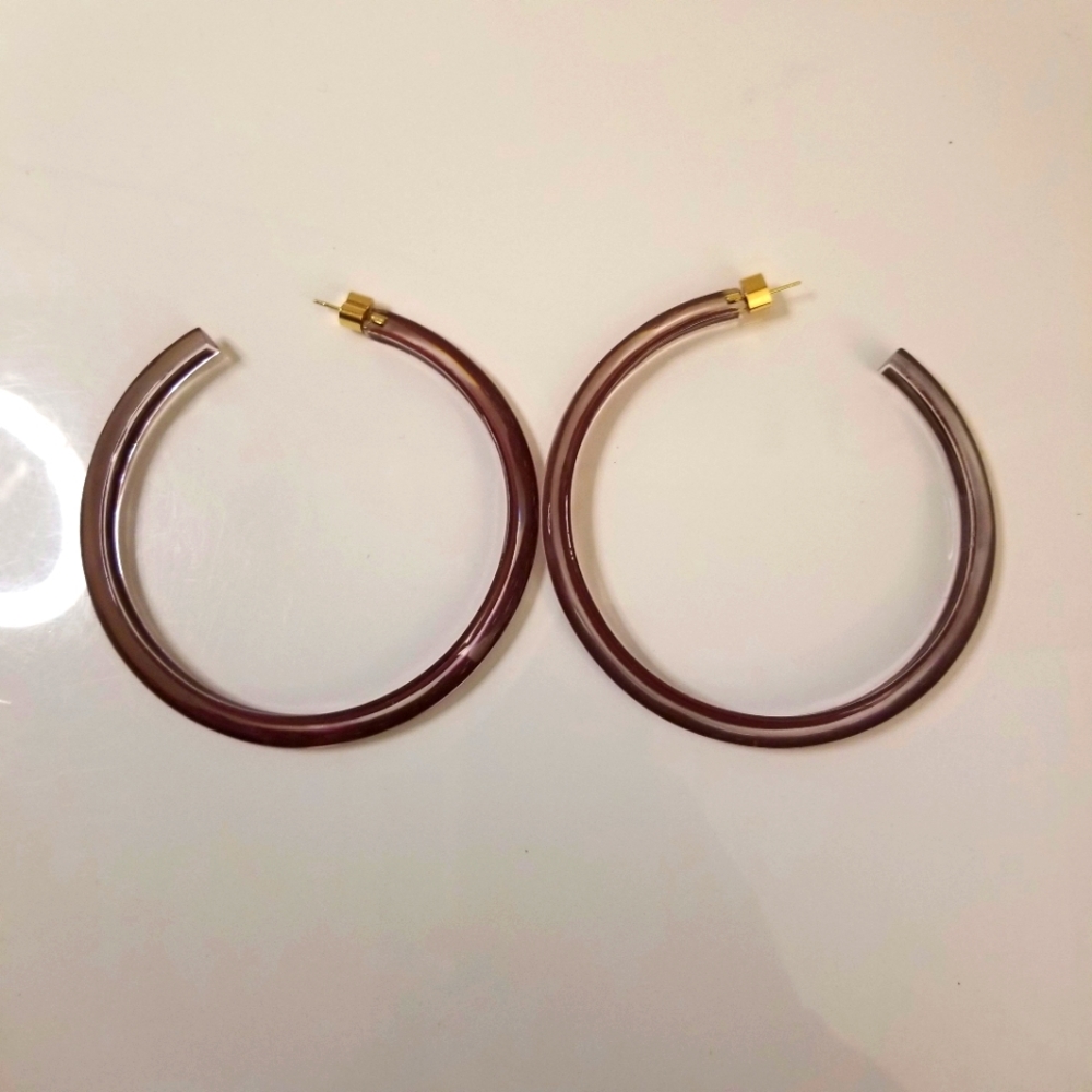 NEW Alison Lou Large Jelly Hoops - Maroon/Dark Purple